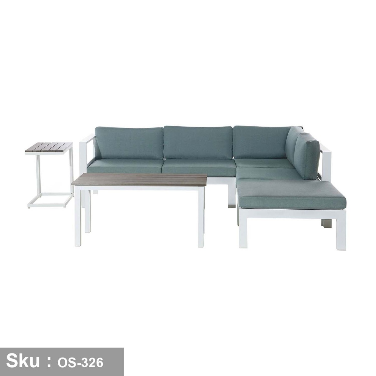L-shaped aluminum corner for 5 people, a living room taband a side tab- OS-326 - Image 2