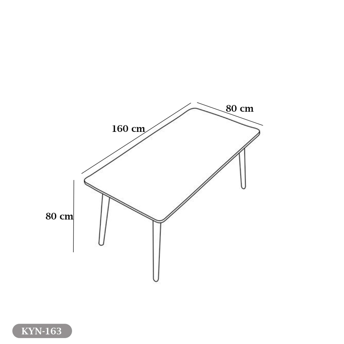 Dining table - 6 pieces of high quality beech wood - KYN-163 - Image 2