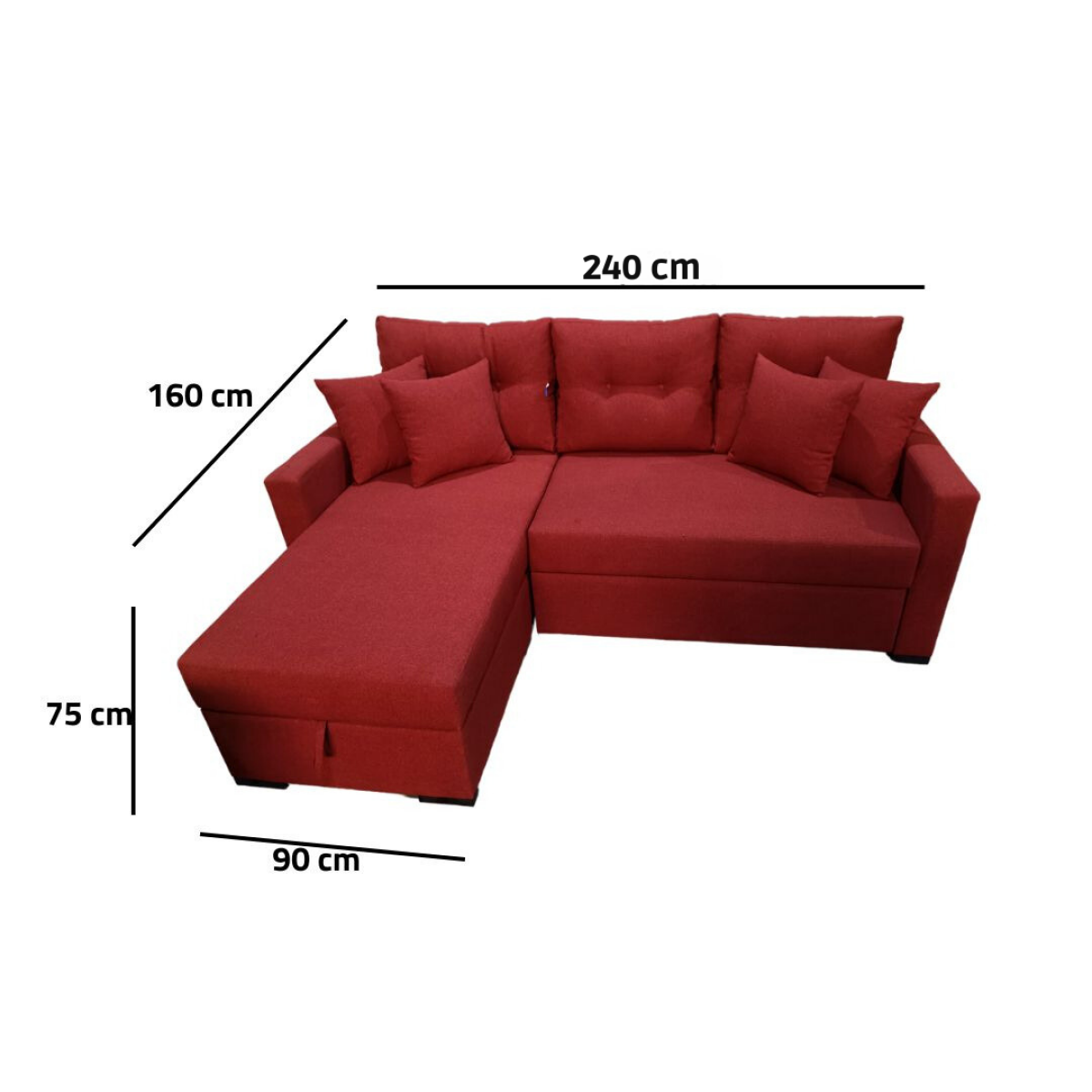 Manx sofa, 2 seater, bed and storage compartment - red beech wood - HST-037 - Image 3