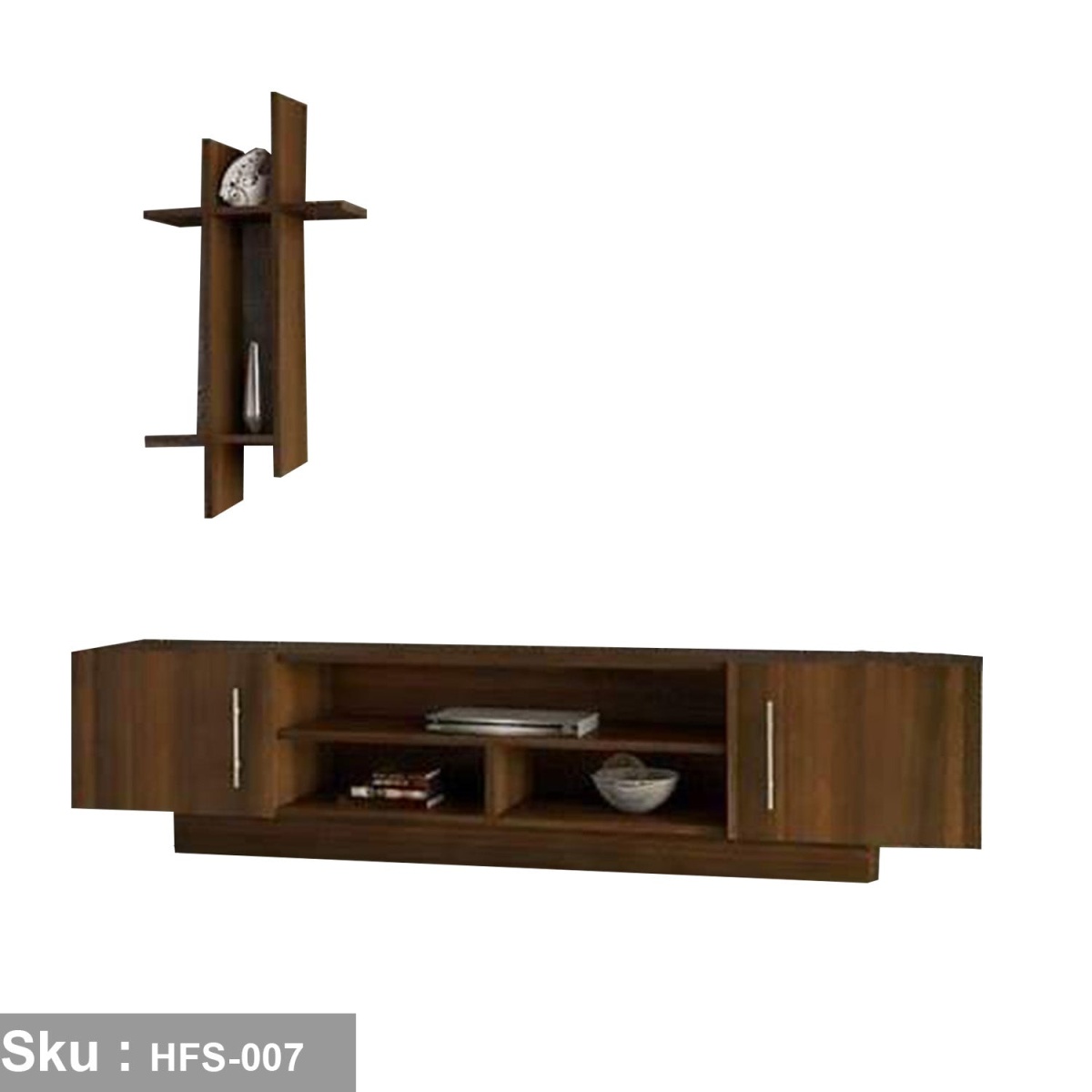 TV table with additional units made of high-quality MDF wood - HFS-007 - Image 2