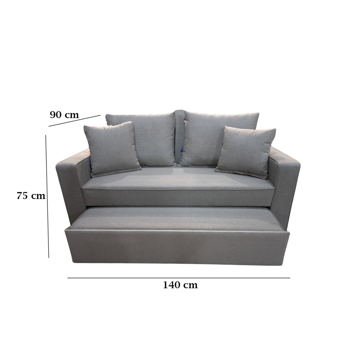 Manx 2-Seater Sofa Bed - Red Beech Wood - HST-069 - Image 3