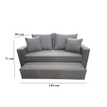 Manx 2-Seater Sofa Bed - Red Beech Wood - HST-069 - Image 3