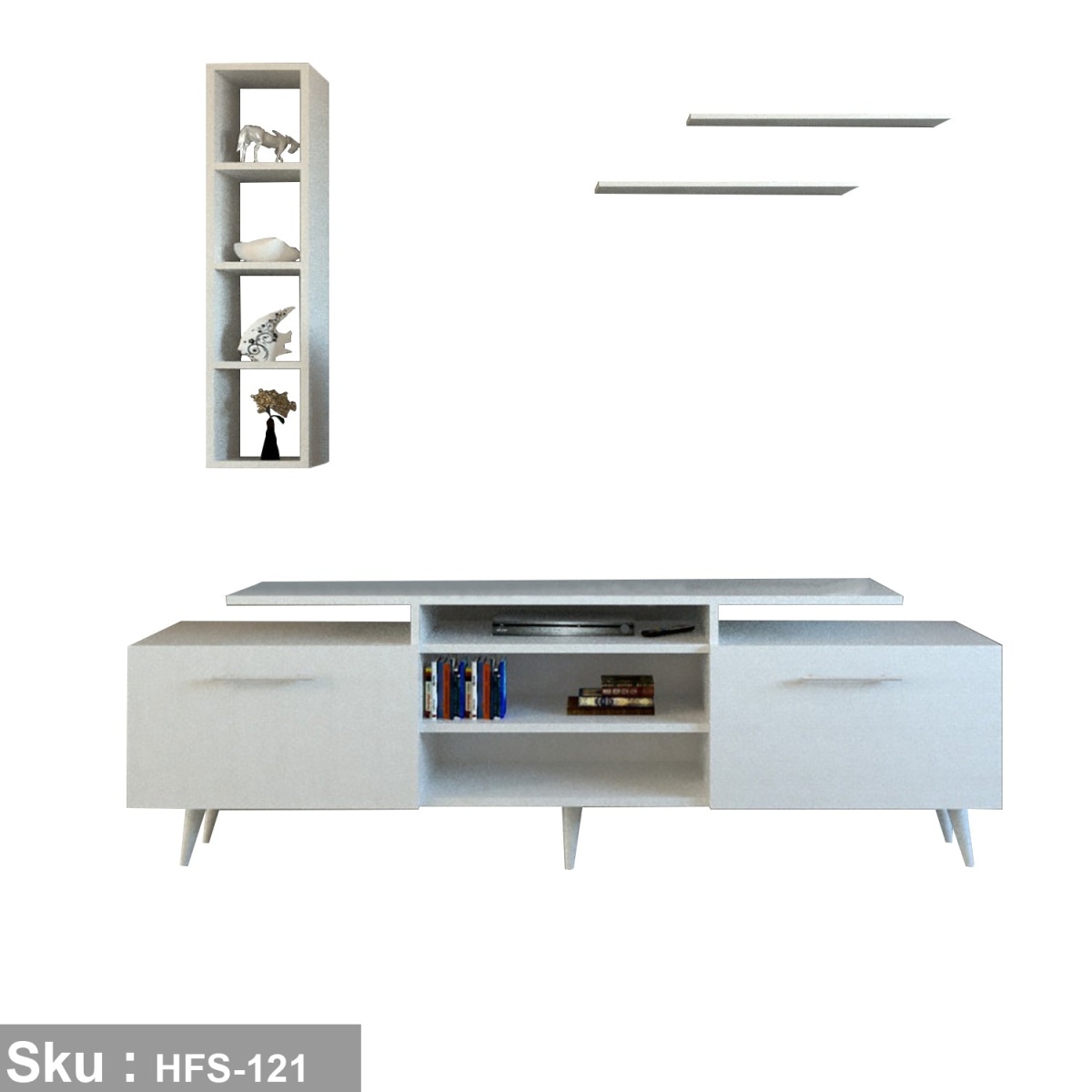 TV table with additional units made of high-quality MDF wood - HFS-121 - Image 2