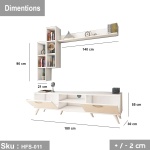 TV table with additional units made of high-quality MDF wood - HFS-011 - Image 2