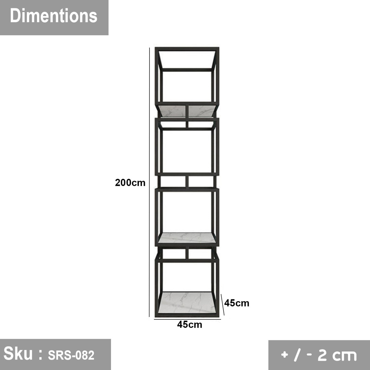 Steel and wood shelving unit - SRS-082 - Image 3