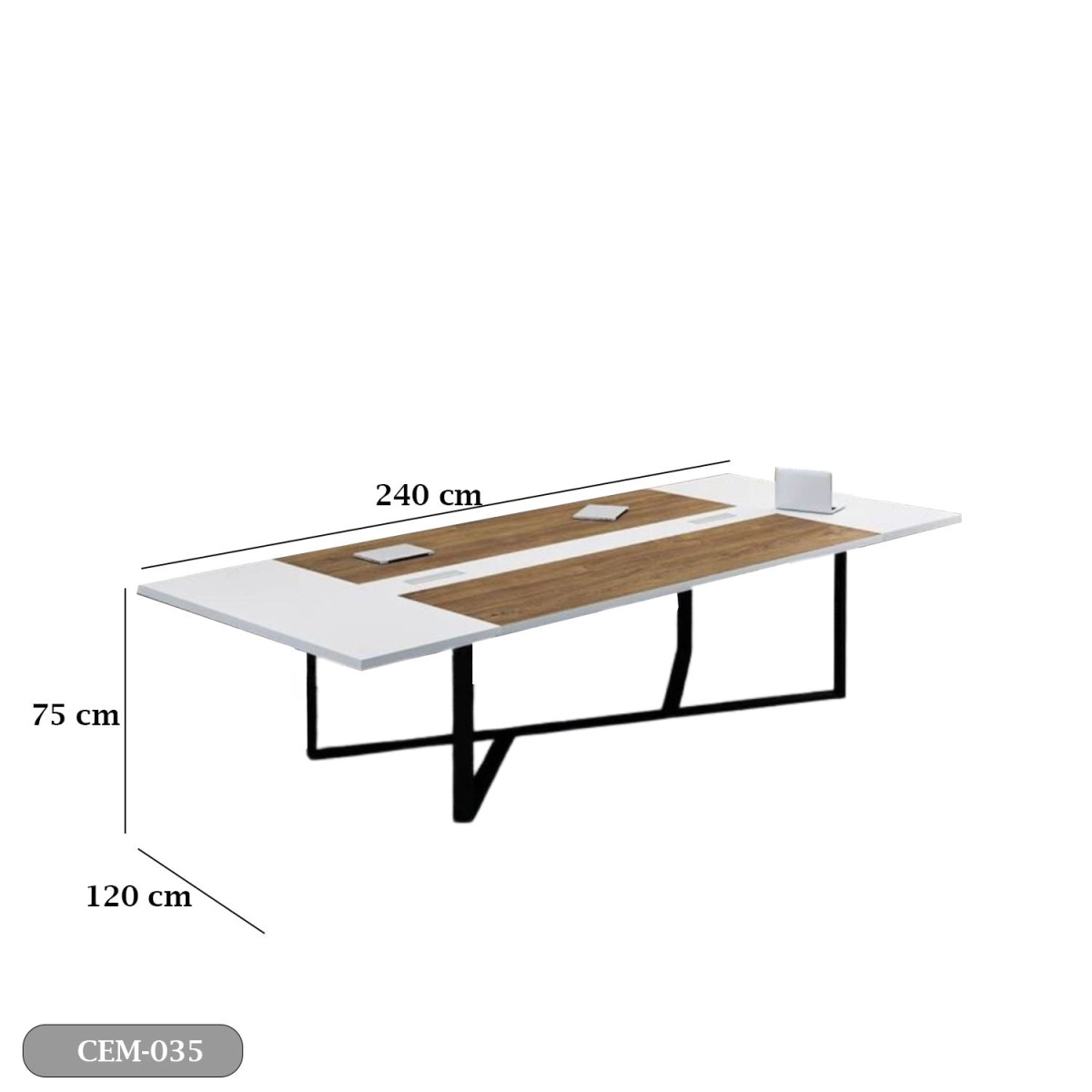 Meeting tab- 240x120 - Spanish MDF wood with metal chassis - CEM-035 - Image 3