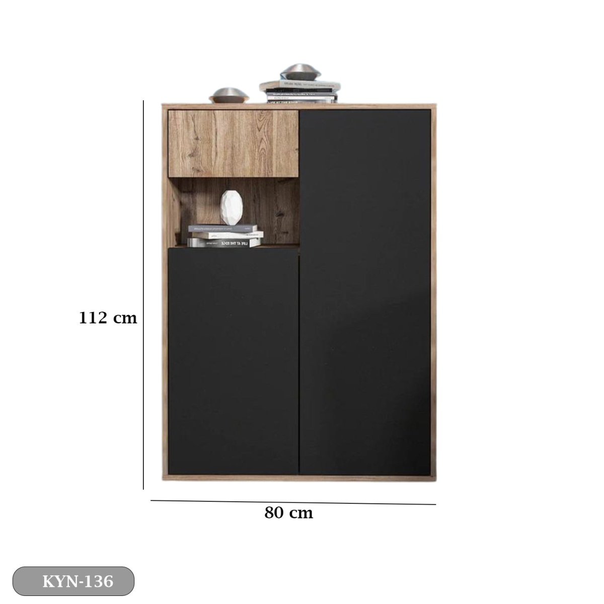 MDF wooden cabinet with melamine layer - KYN-136 - Image 3