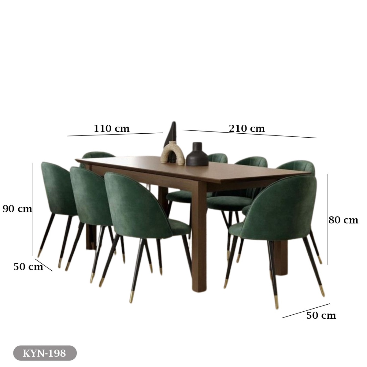 Dining table - 9 pieces of beech wood - natural countertop - KYN-198 - Image 3