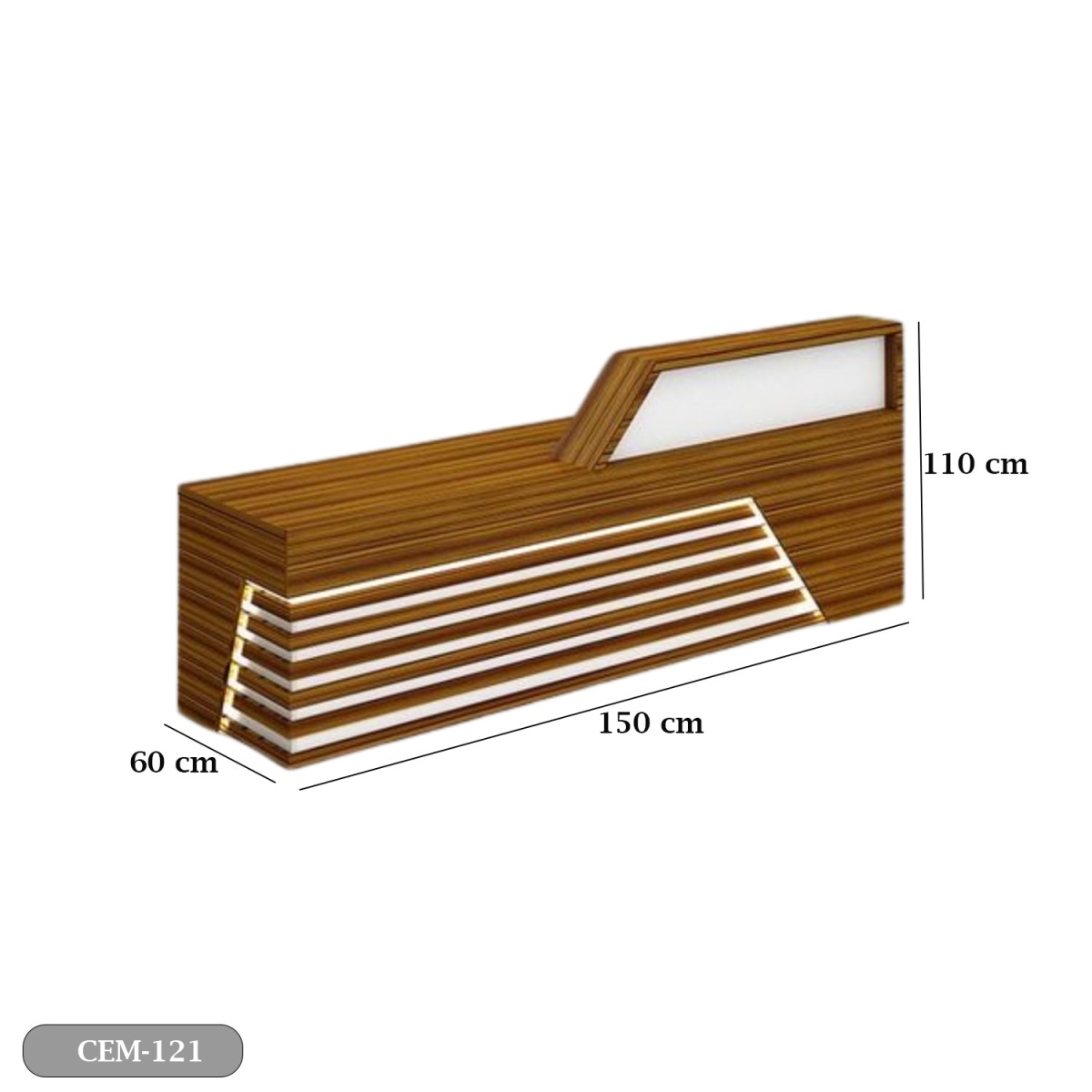 Meeting tab- 240x120 - Spanish MDF wood with metal chassis - CEM-063 - Image 3