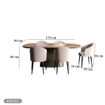 Dining table - 7 pieces, wooden counter - HBL surface - KYN-167 - Image 3