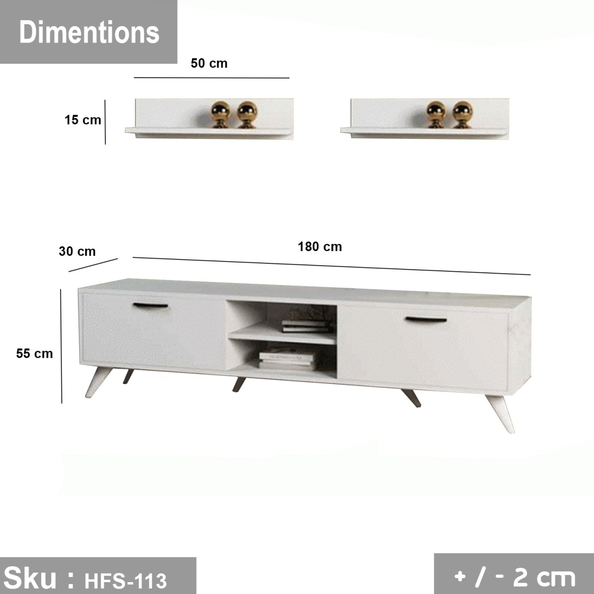 High quality MDF wood TV table - HFS-113 - Image 3