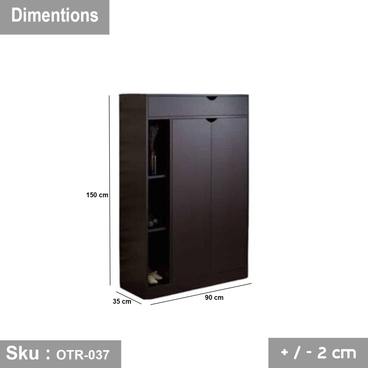 High-quality MDF wooden shoe rack - OTR-037 - Image 3