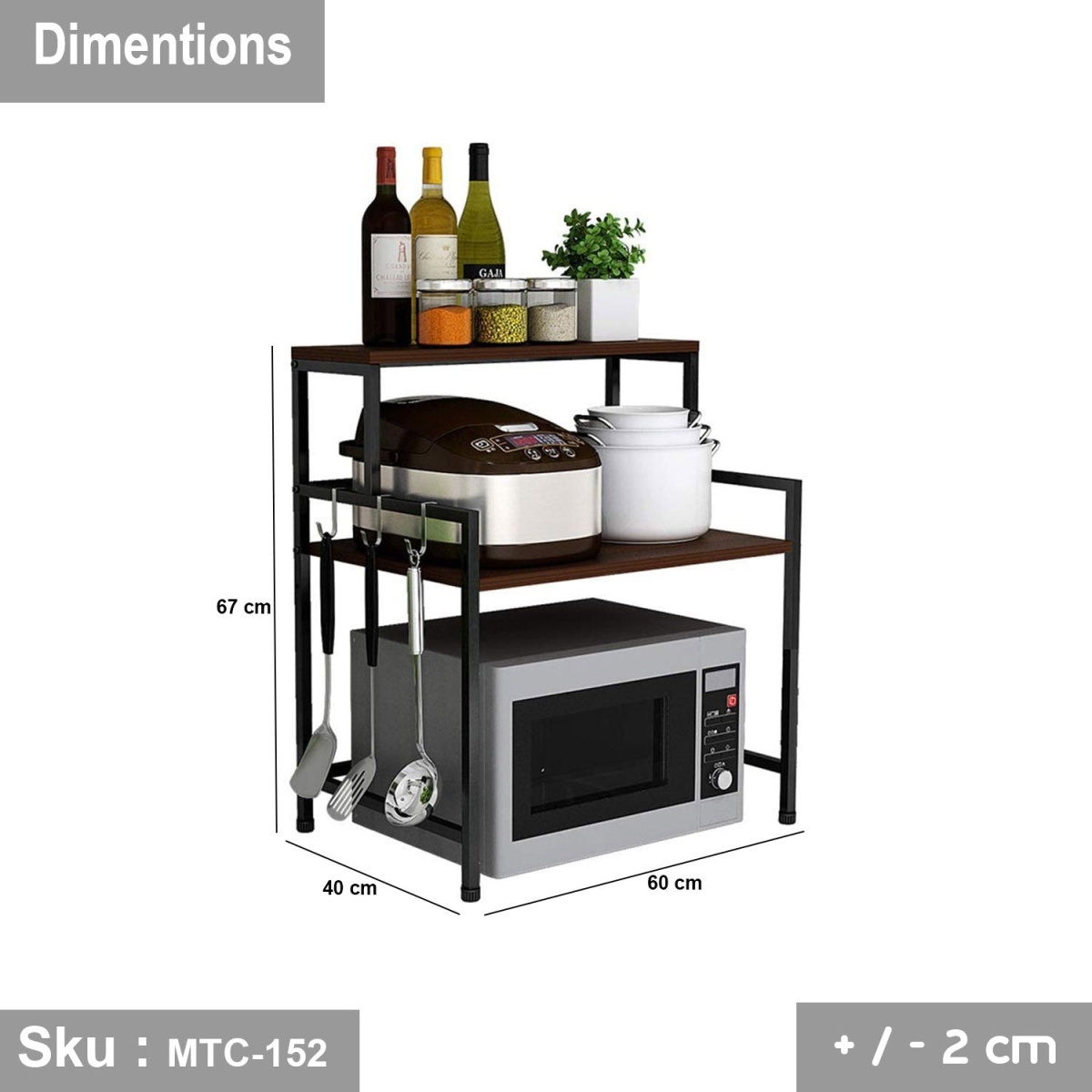 Electrostatic paint metal kitchen storage unit -MTC-152 - Image 2