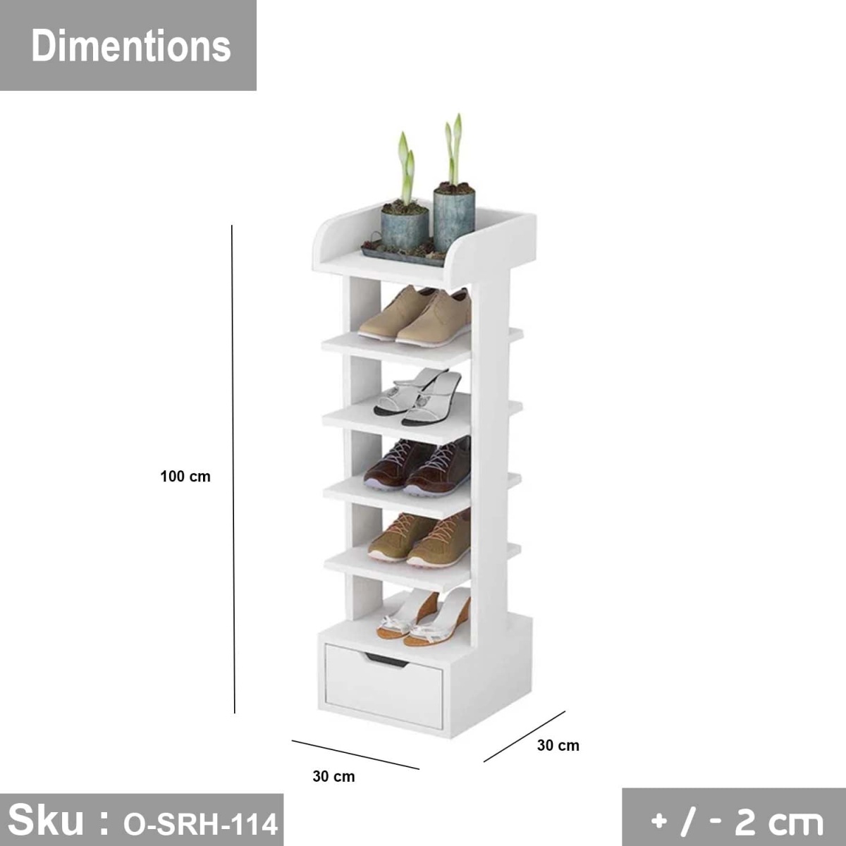 High-quality MDF wooden shoe rack - O-SRH-114 - Image 3