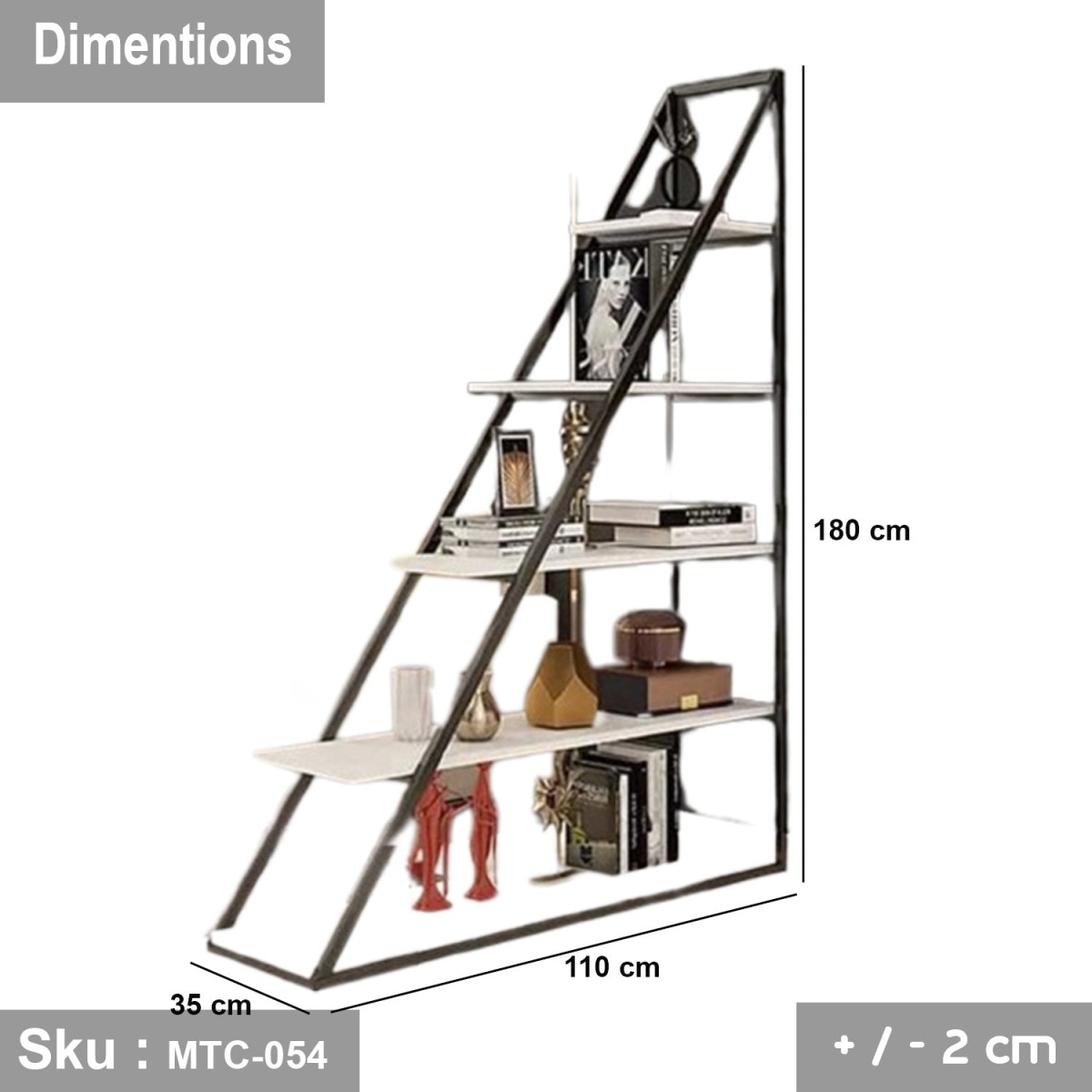 Melamine wood and iron wall display unit - MTC-054 - Image 3