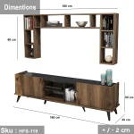 TV table with additional units made of high-quality MDF wood - HFS-119 - Image 3