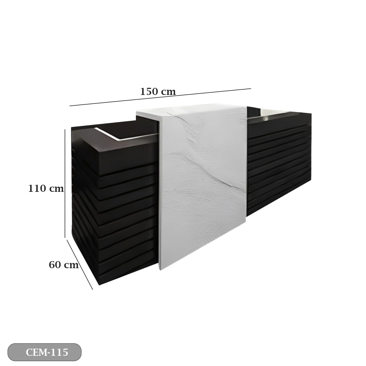 Reception desk - Reception Counter - Spanish MDF wood - CEM-115 - Image 3