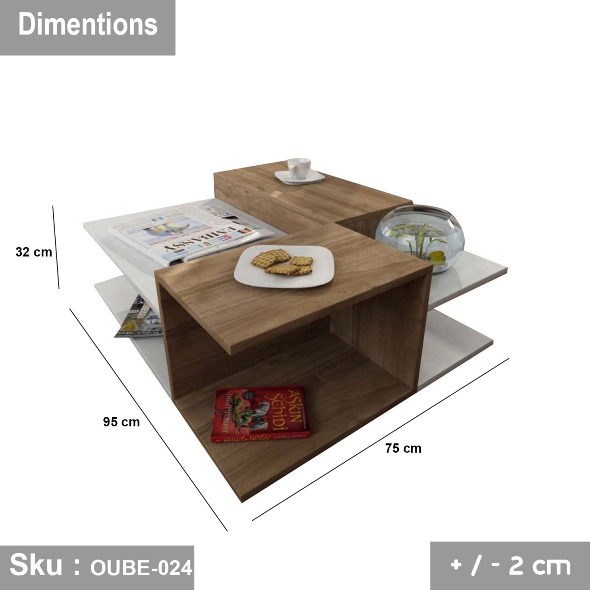 High-quality MDF wooden coffee table - OUBE-024 - Image 3