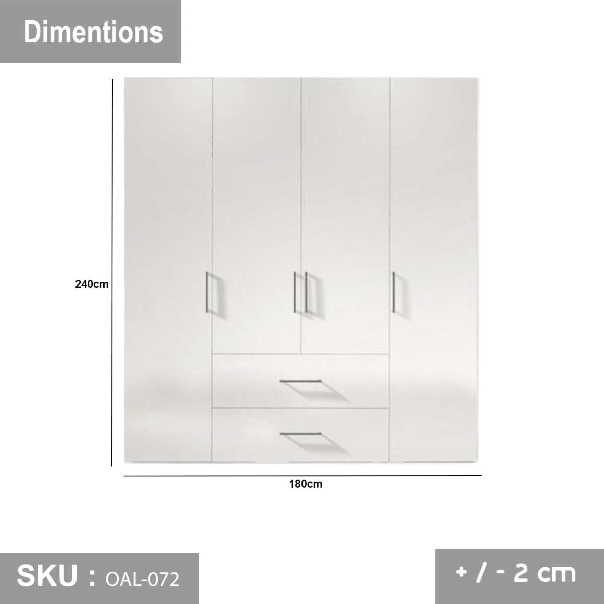 High quality MDF wood wardrobe - OAL-072 - Image 3