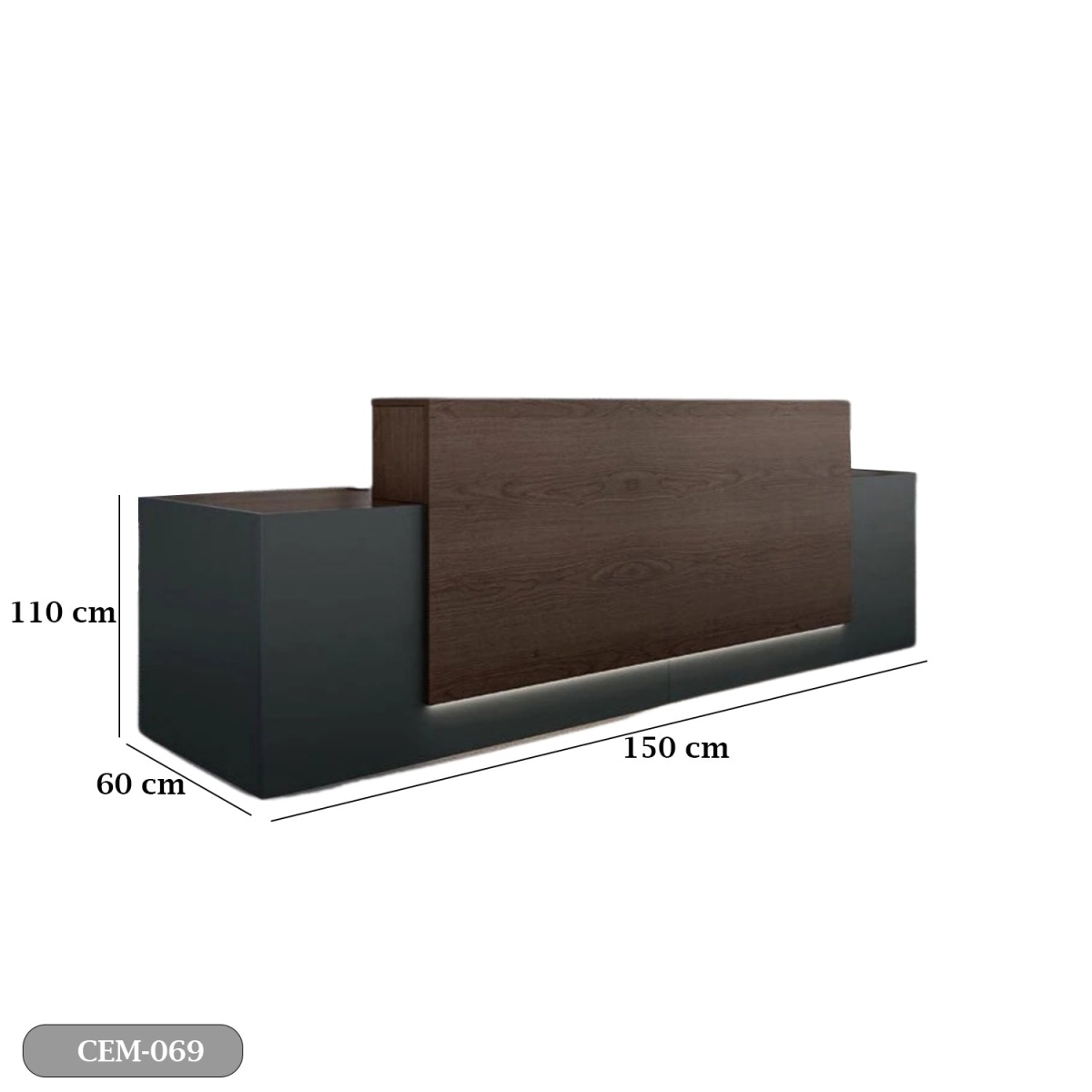 Reception desk - Reception Counter - Spanish MDF wood - CEM-069 - Image 3