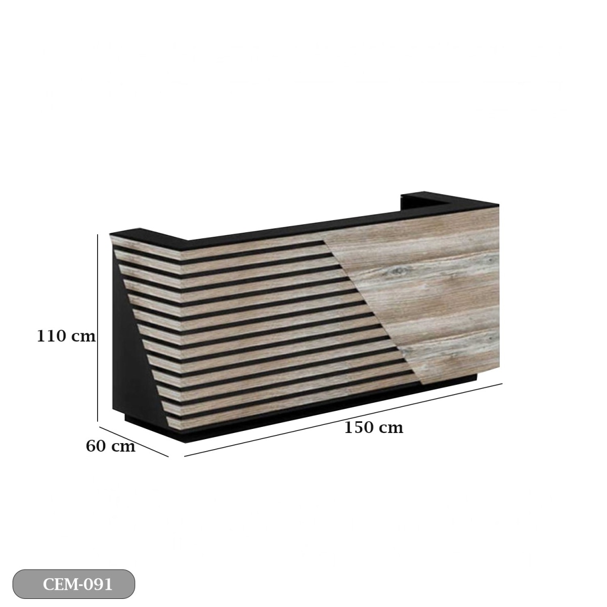 Reception desk - Reception Counter - Spanish MDF wood - CEM-091 - Image 3