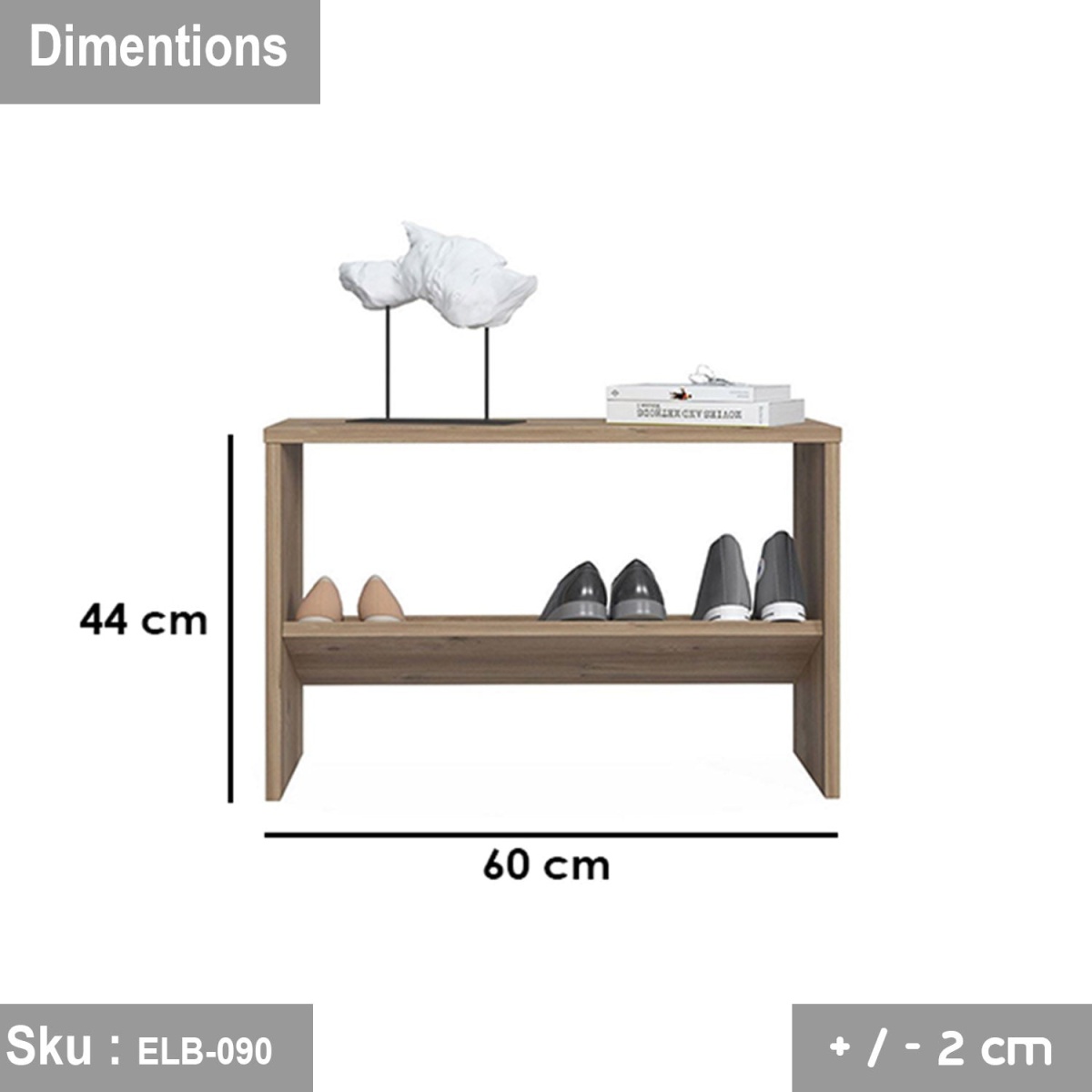 Shayouja shoe rack 80 * 50 MDF wood - Image 3