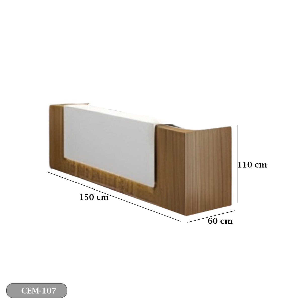 Reception desk - Reception Counter - Spanish MDF wood - CEM-107 - Image 2
