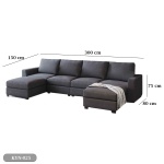 Beech wood corner with linen or velvet fabric - KYN-025 - Image 3