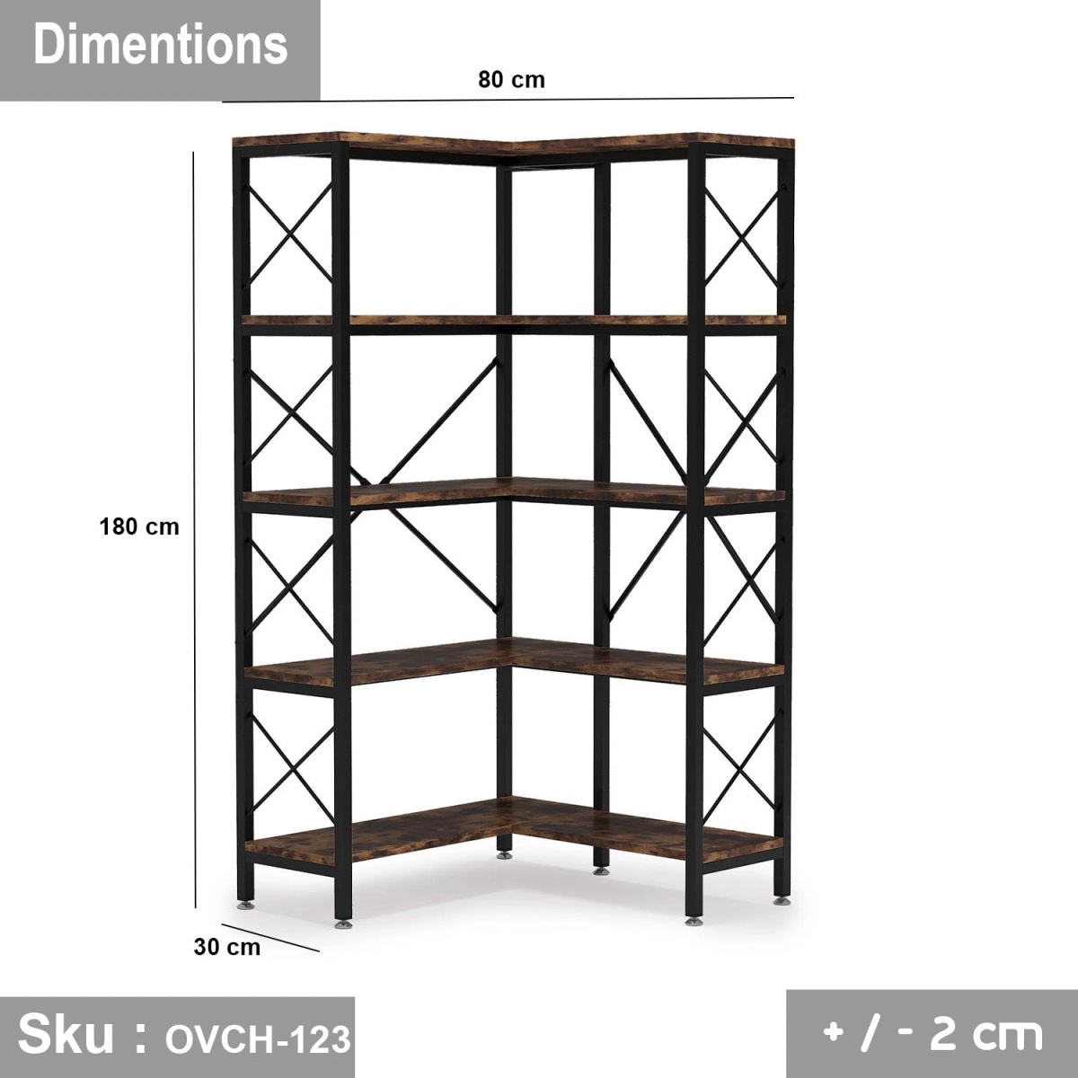 Shelving unit 80x30cm - OVCH-123 - Image 3