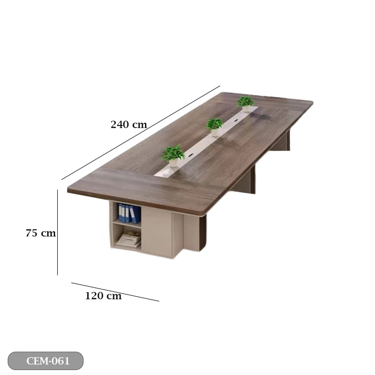 Meeting tab- 240x120 - Spanish MDF wood with metal chassis - CEM-061 - Image 3