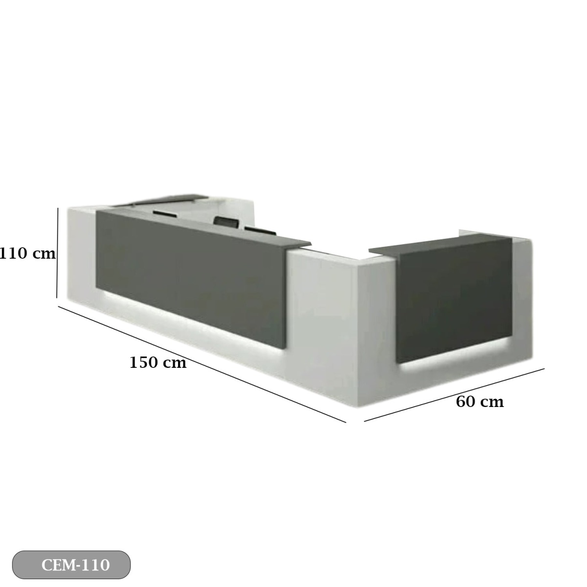 Reception desk - Reception Counter - Spanish MDF wood - CEM-110 - Image 3