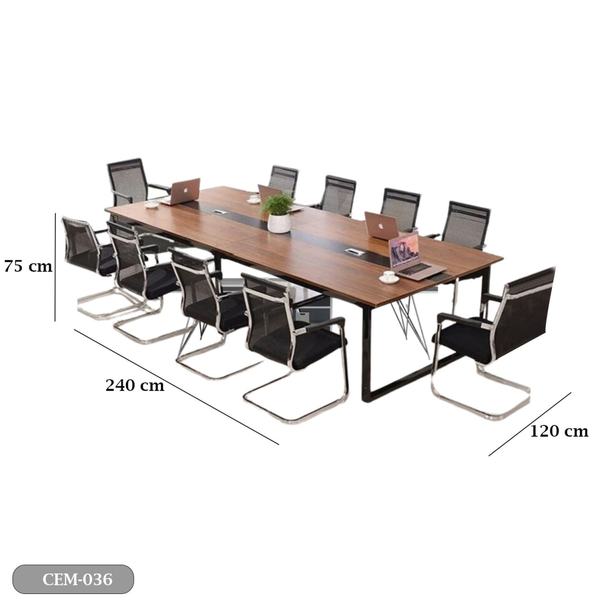 Meeting tab- 240x120 - Spanish MDF wood with metal chassis - CEM-036 - Image 3