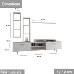 TV table with additional units made of high-quality MDF wood - HFS-124 - Image 3
