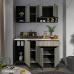 Two-piece kitchen with wood countertops and MDF wood - KYN-001 - Image 3