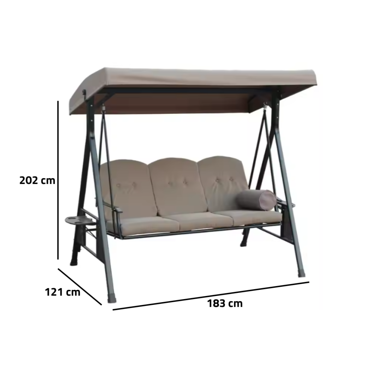 Three-seat outdoor swing for relaxing in gardens or outdoor spaces - SEA-003 - Image 3