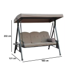 Three-seat outdoor swing for relaxing in gardens or outdoor spaces - SEA-003 - Image 3