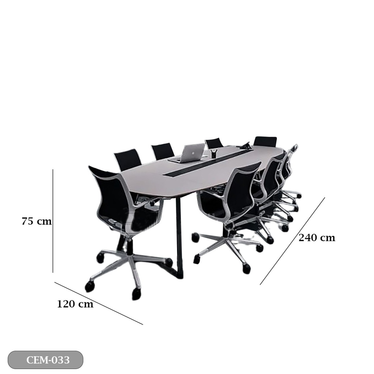 Meeting tab- 240x120 - Spanish MDF wood with metal chassis - CEM-033 - Image 3