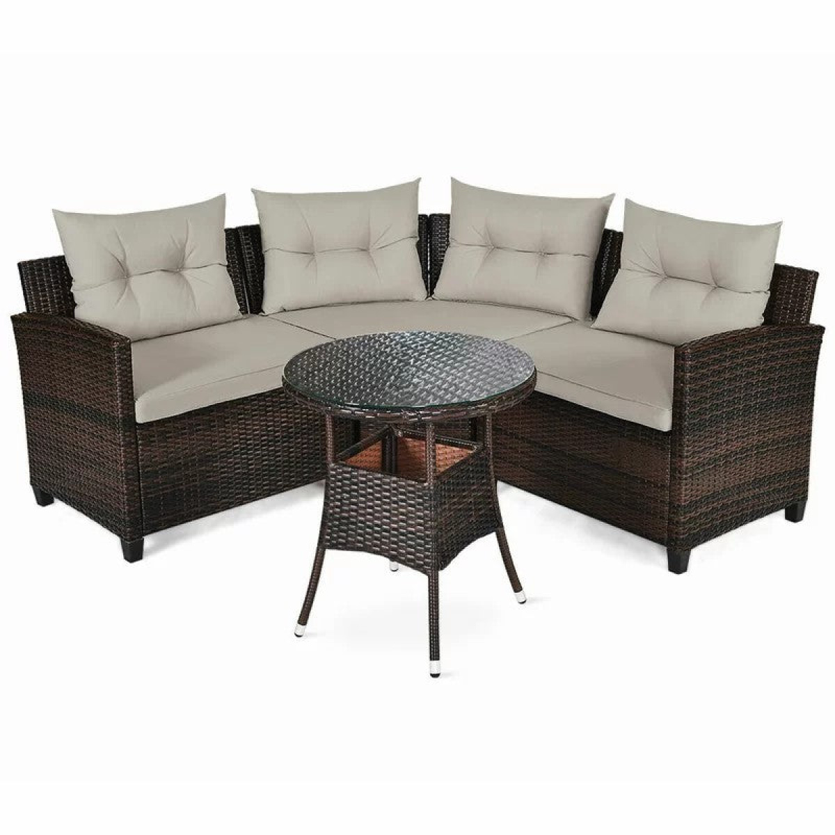 Prussia rattan corner is enough for 4 peopin a semicircular shape - Image 5
