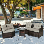 Prussia rattan corner is enough for 4 peopin a semicircular shape - Image 7