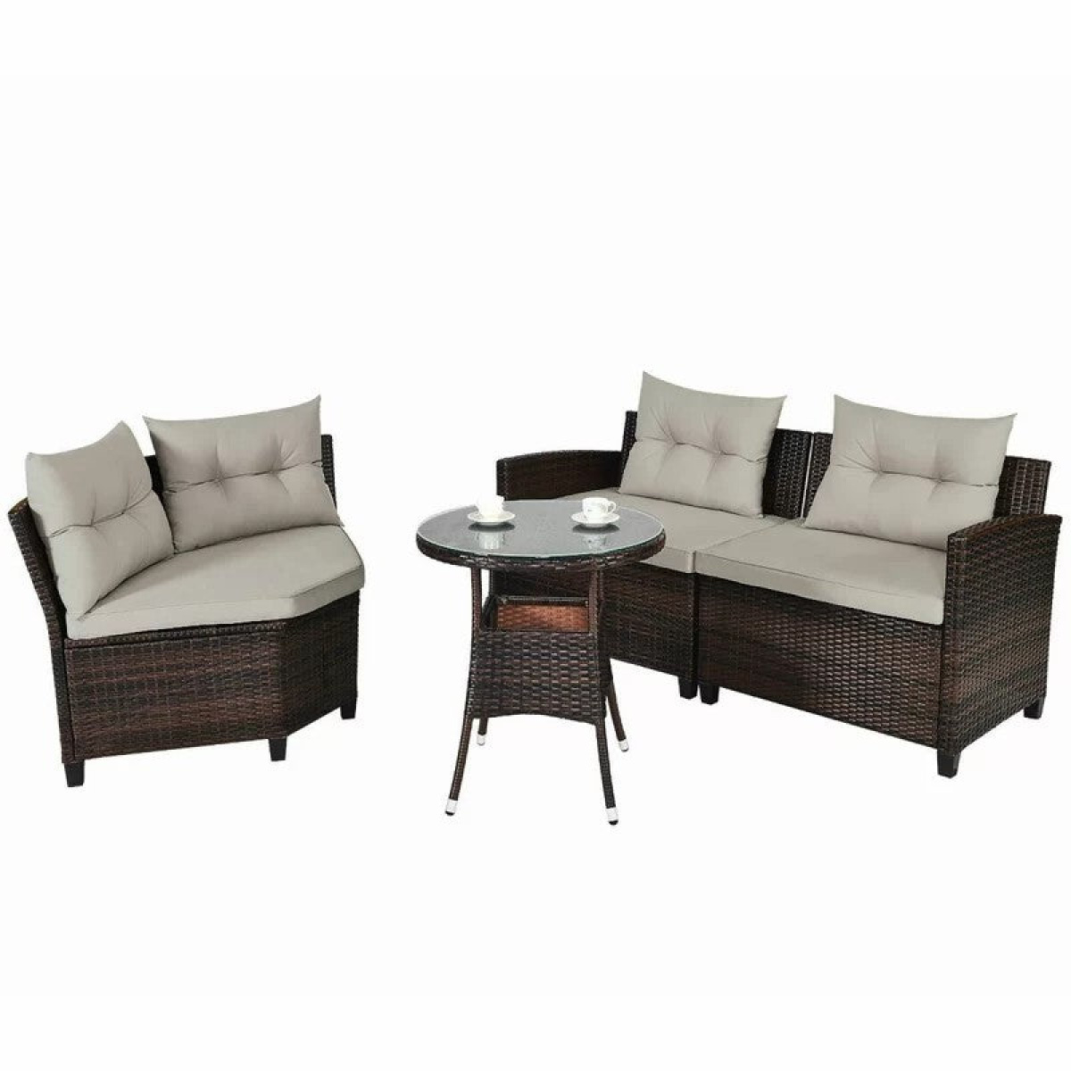 Prussia rattan corner is enough for 4 peopin a semicircular shape - Image 8