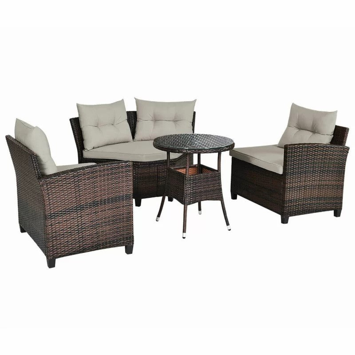 Prussia rattan corner is enough for 4 peopin a semicircular shape - Image 3