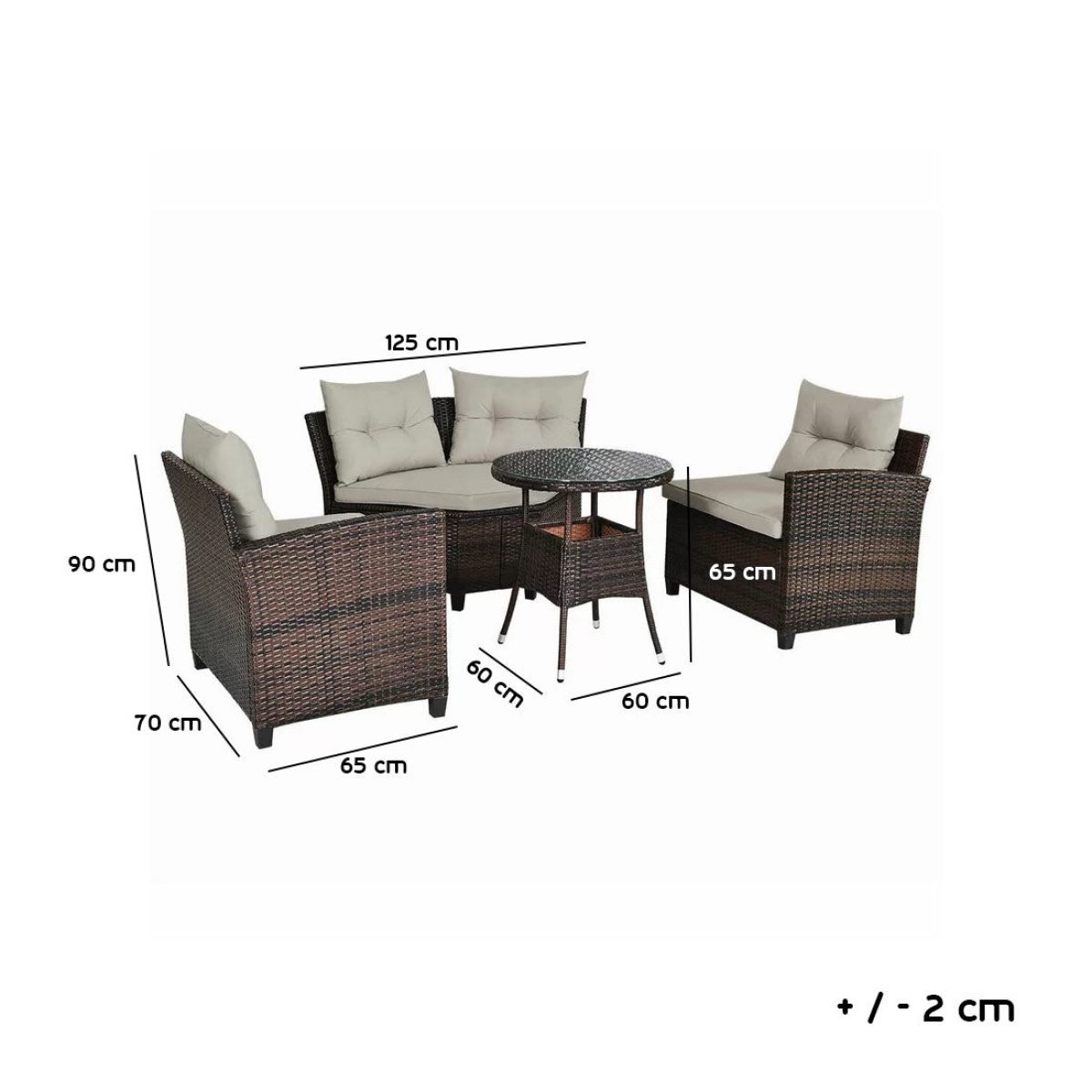 Prussia rattan corner is enough for 4 peopin a semicircular shape - Image 2