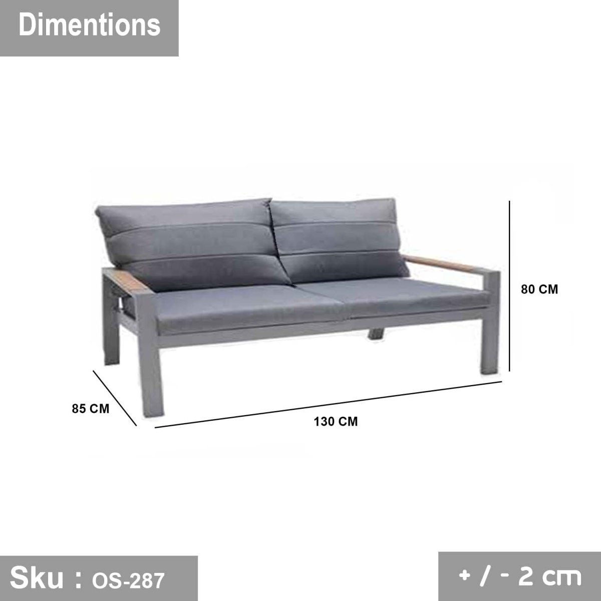 Iron x wood outdoor furniture set for up to 7 people - OS-287 - Image 4