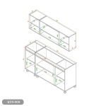 Two-piece kitchen with wood countertops and MDF wood - KYN-009 - Image 4