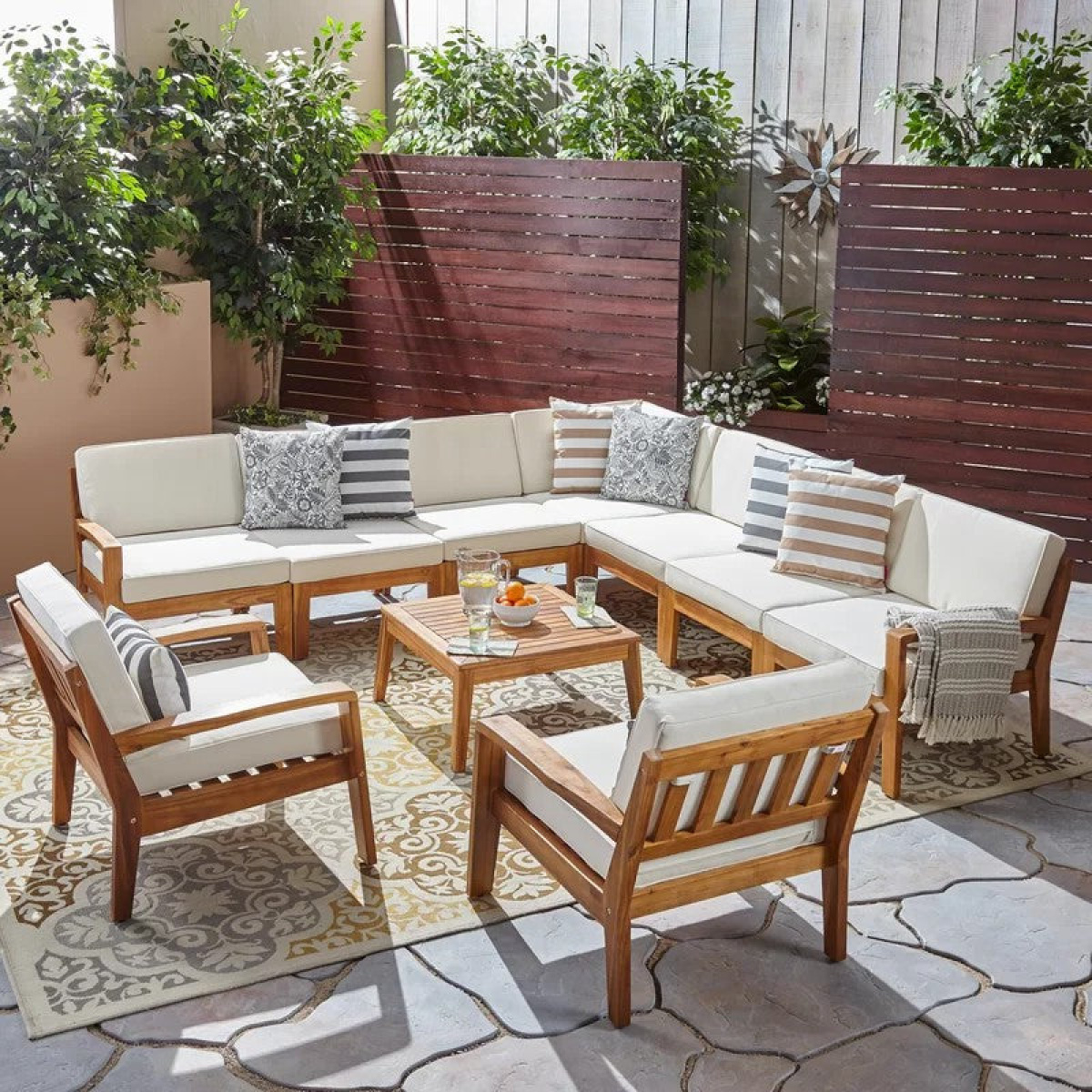 Thiago corner made of beech wood accommodates 9 people - Image 1