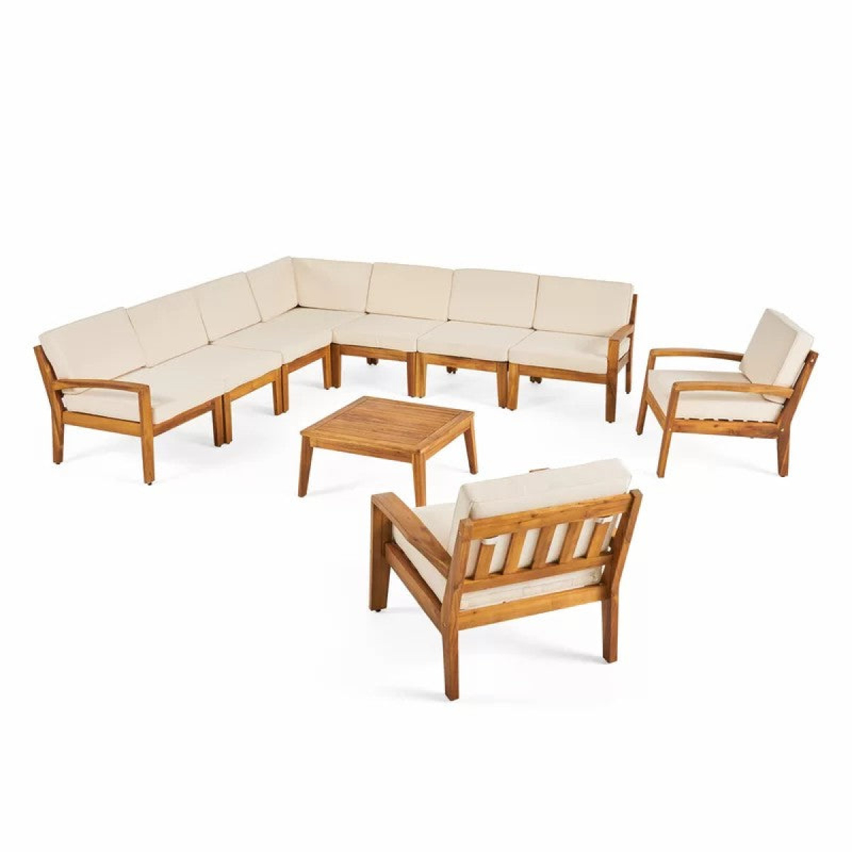 Thiago corner made of beech wood accommodates 9 people - Image 2