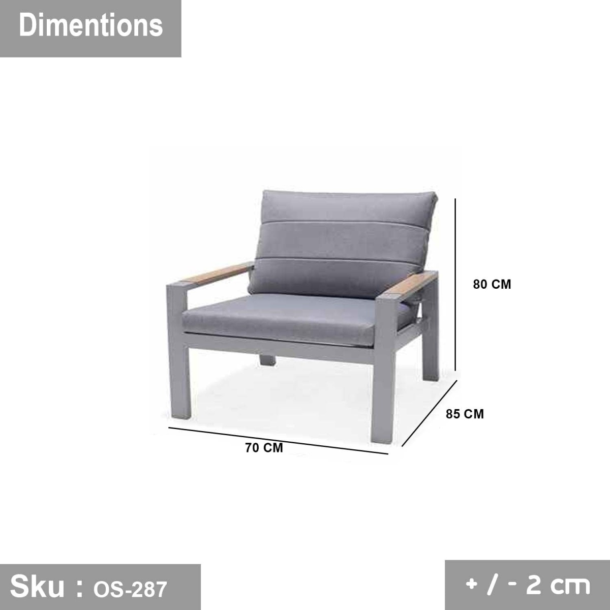 Iron x wood outdoor furniture set for up to 7 people - OS-287 - Image 5