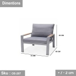Iron x wood outdoor furniture set for up to 7 people - OS-287 - Image 5
