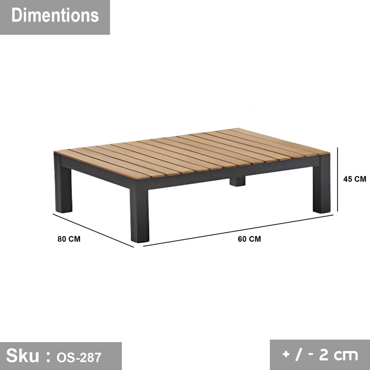 Iron x wood outdoor furniture set for up to 7 people - OS-287 - Image 6