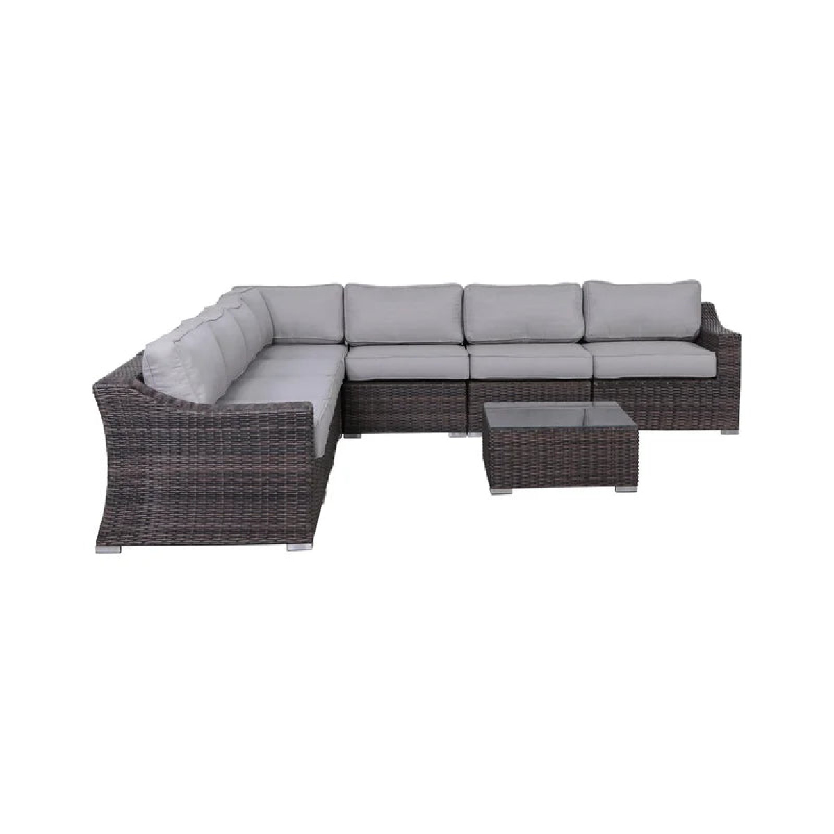 L-shaped rattan breaker corner fits 7 people - Image 2